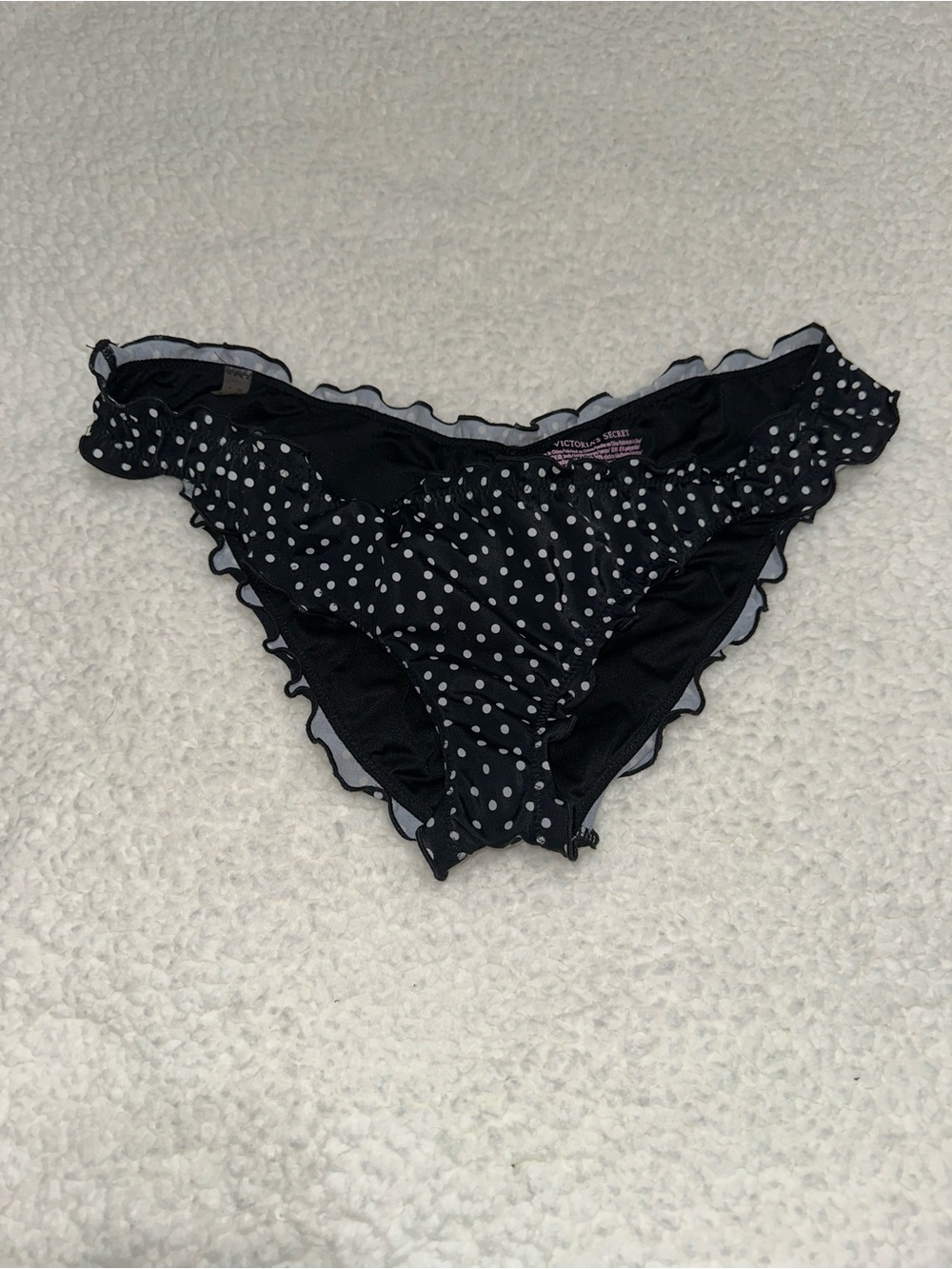 Victoria's Secret Black Polka Dot Bikini Bottoms